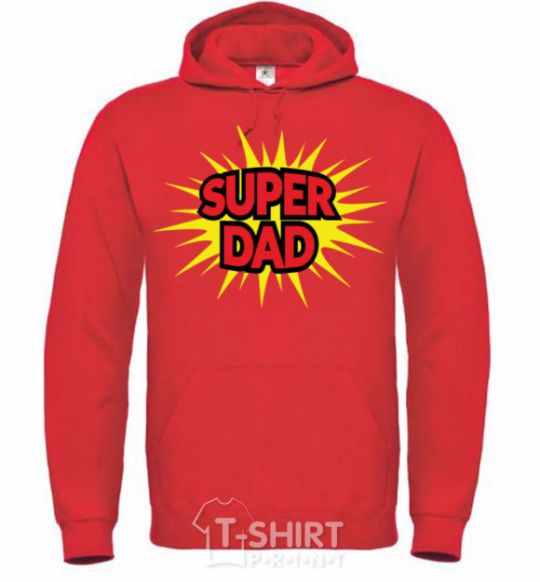 Men`s hoodie Super Dad bright-red фото