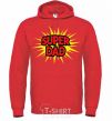 Men`s hoodie Super Dad bright-red фото