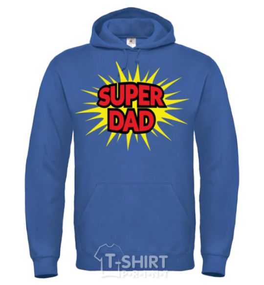 Men`s hoodie Super Dad royal фото