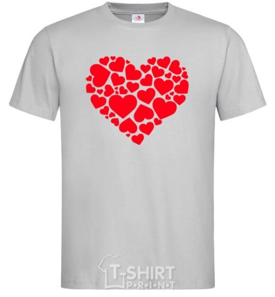 Men's T-Shirt Heart with heart grey фото