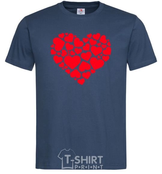 Men's T-Shirt Heart with heart navy-blue фото