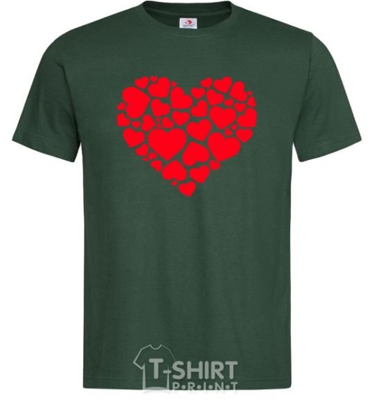 Men's T-Shirt Heart with heart bottle-green фото