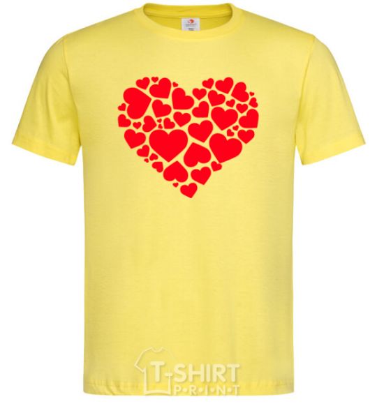 Men's T-Shirt Heart with heart cornsilk фото