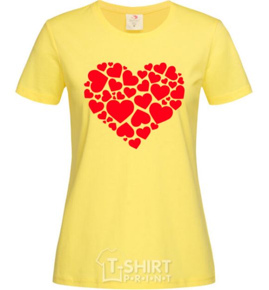 Женская футболка Heart with heart Лимонный фото