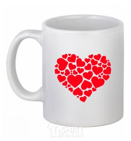 Ceramic mug Heart with heart White фото