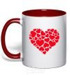 Mug with a colored handle Heart with heart red фото