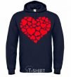 Men`s hoodie Heart with heart navy-blue фото