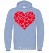 Men`s hoodie Heart with heart sky-blue фото
