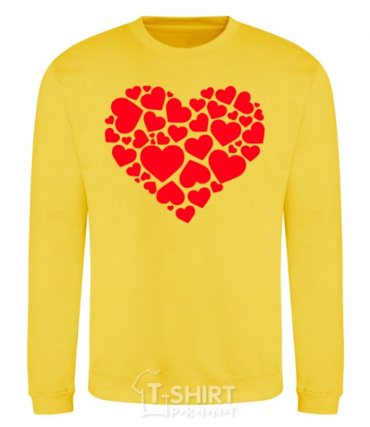 Sweatshirt Heart with heart yellow фото