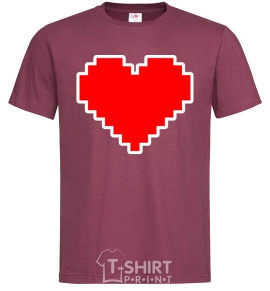 Men's T-Shirt Lego heart burgundy фото