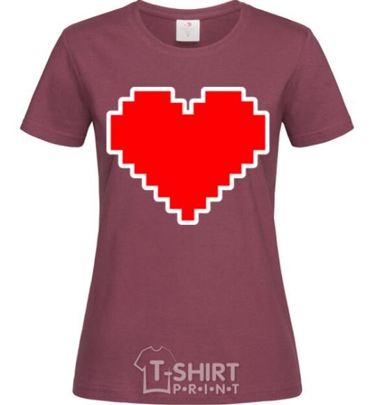 Women's T-shirt Lego heart burgundy фото