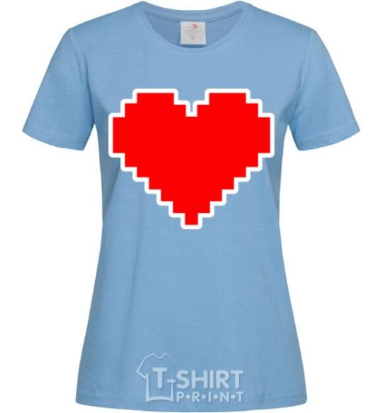 Women's T-shirt Lego heart sky-blue фото