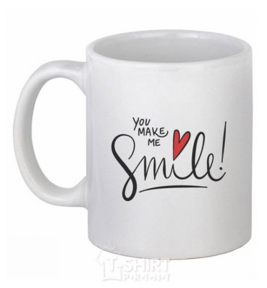 Ceramic mug You make me smile White фото