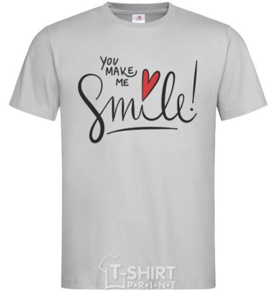 Men's T-Shirt You make me smile grey фото
