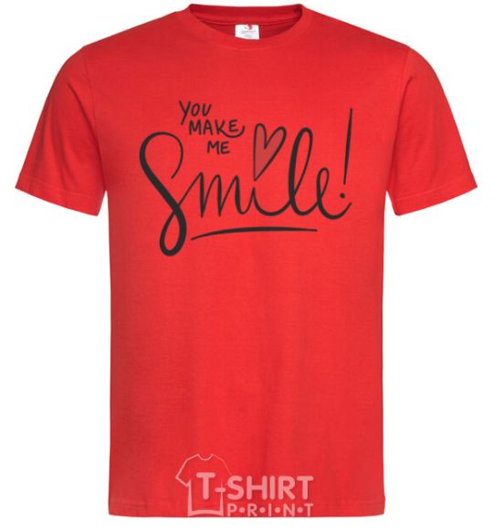 Men's T-Shirt You make me smile red фото