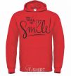 Men`s hoodie You make me smile bright-red фото