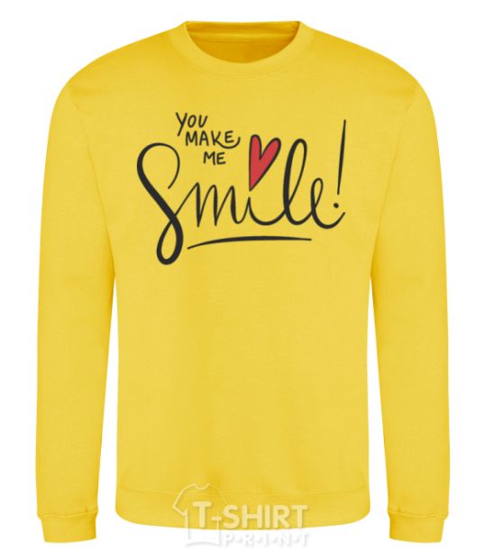 Sweatshirt You make me smile yellow фото