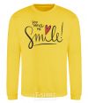 Sweatshirt You make me smile yellow фото