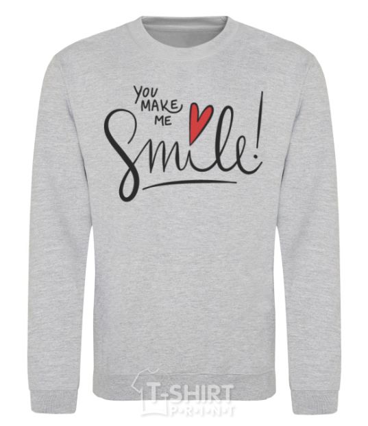 Sweatshirt You make me smile sport-grey фото