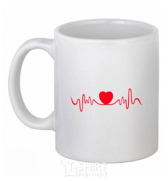 Ceramic mug Heart rate White фото