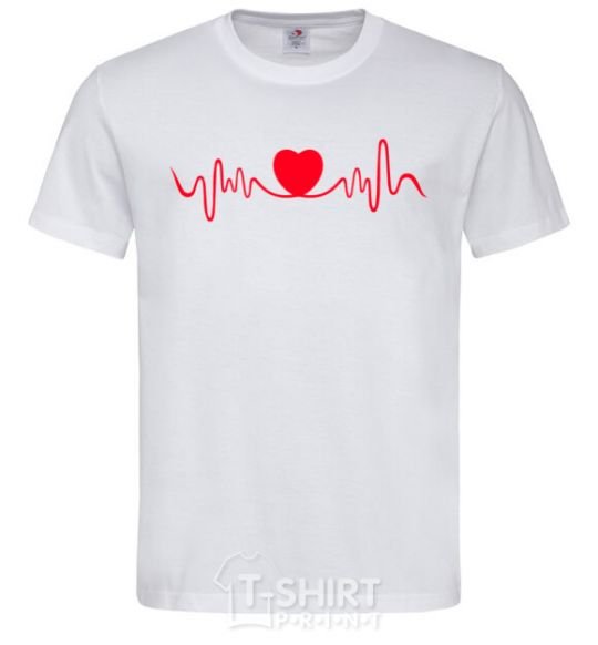 Men's T-Shirt Heart rate White фото