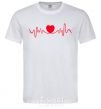 Мужская футболка Сердце пульс Белый фото