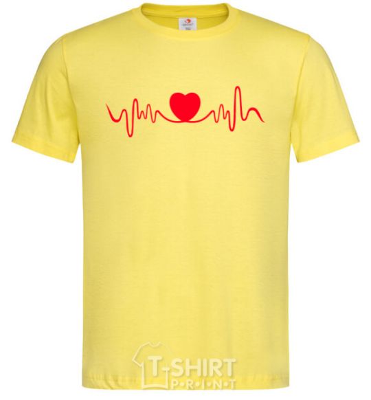 Men's T-Shirt Heart rate cornsilk фото