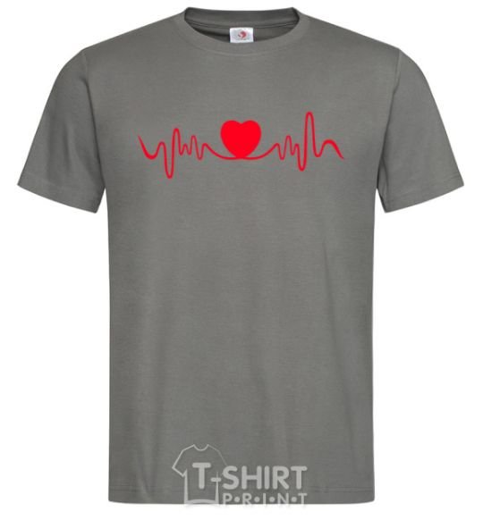 Men's T-Shirt Heart rate dark-grey фото