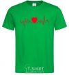 Мужская футболка Сердце пульс Зеленый фото