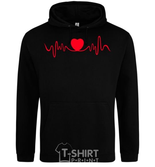 Men`s hoodie Heart rate black фото
