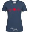 Women's T-shirt Heart rate navy-blue фото