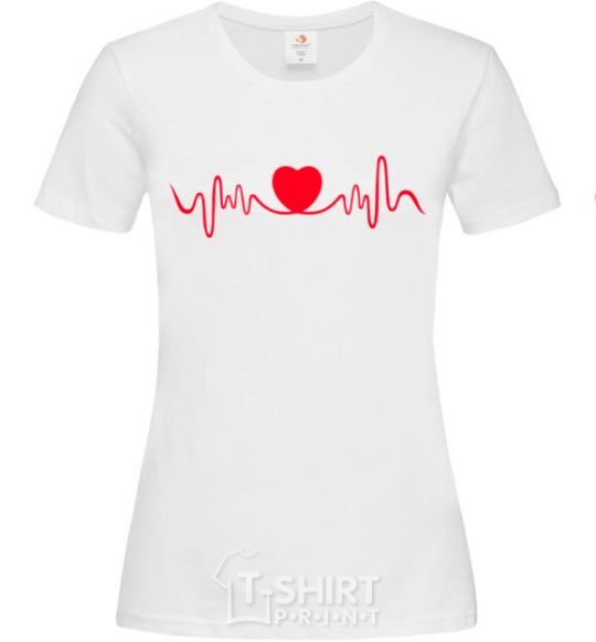 Women's T-shirt Heart rate White фото