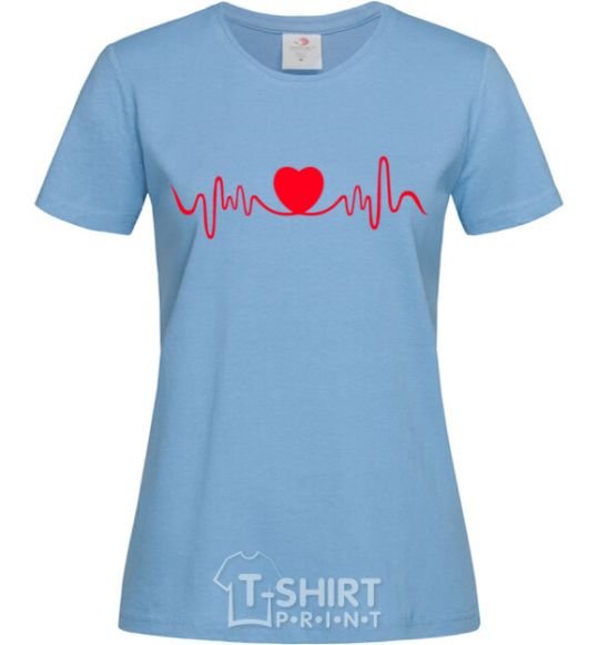 Women's T-shirt Heart rate sky-blue фото