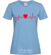 Women's T-shirt Heart rate sky-blue фото