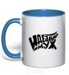 Mug with a colored handle Perfect + Husband royal-blue фото