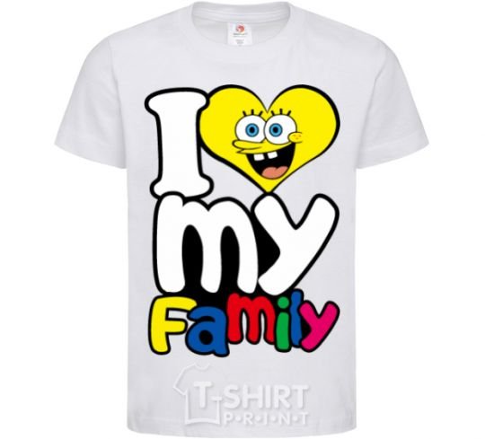 Kids T-shirt I love my family Dad White фото