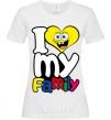 Women's T-shirt I love my family Dad White фото