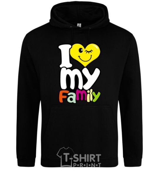 Men`s hoodie I love my family kid black фото