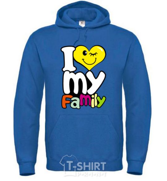 Men`s hoodie I love my family kid royal фото