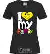 Women's T-shirt I love my family kid black фото