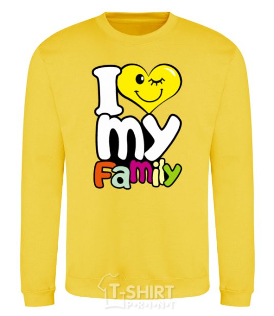 Sweatshirt I love my family kid yellow фото