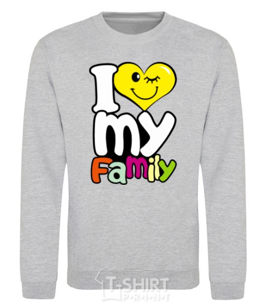 Sweatshirt I love my family kid sport-grey фото