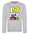 Sweatshirt I love my family kid sport-grey фото