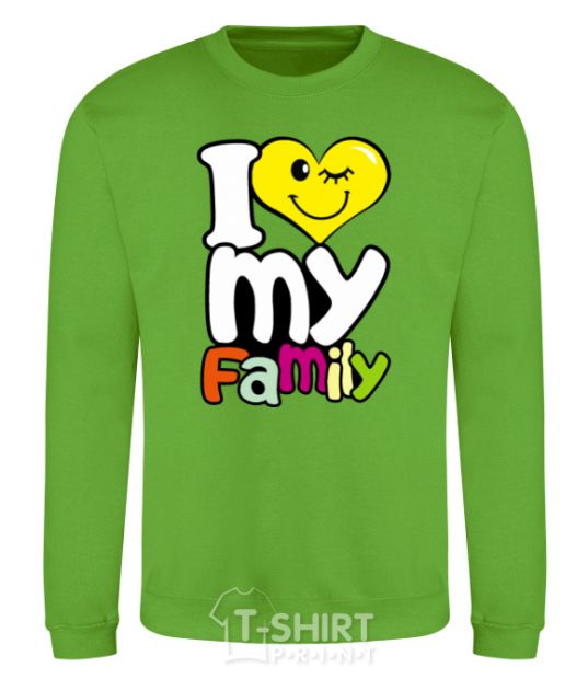 Sweatshirt I love my family kid orchid-green фото