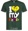 Мужская футболка I love my family kid Темно-зеленый фото