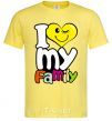 Мужская футболка I love my family kid Лимонный фото