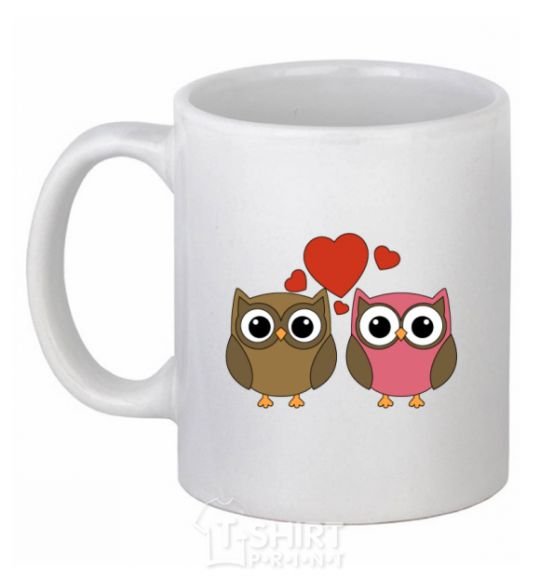 Ceramic mug Love owl White фото