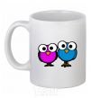 Ceramic mug googley eye bird White фото
