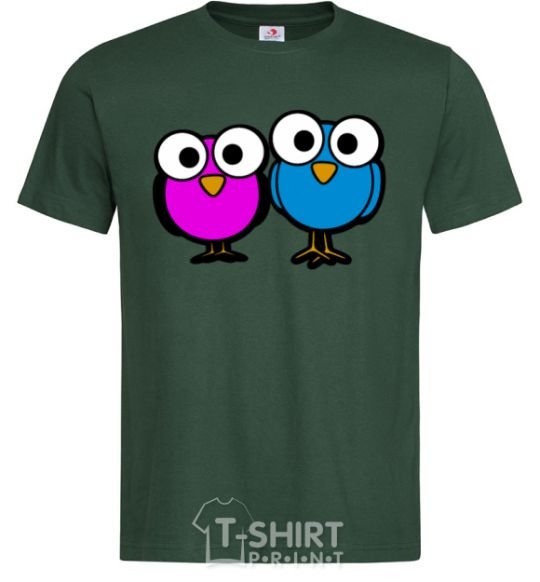 Мужская футболка googley eye bird Темно-зеленый фото