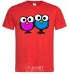 Men's T-Shirt googley eye bird red фото